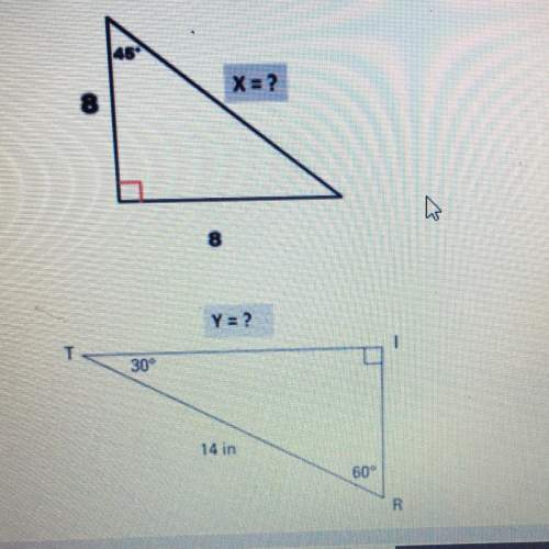 Find the measure of the missing sides in each special right triangle. simplest radical form