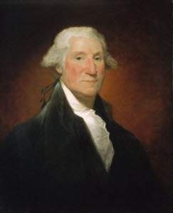 9. to create a feeling of importance when portraying george washington, the artist used which