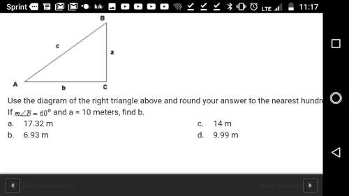 Use the diagram of the right triangle above