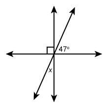 What is the measure of angle x?  enter your answer in the box. x = ( )°