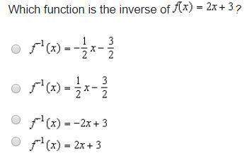 Which function is the inverse of f(x)=2x+3?
