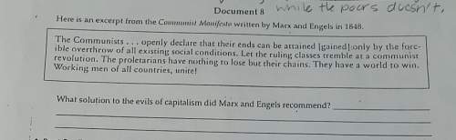 What solution to the evils of capitalism did marx and engels recommend?