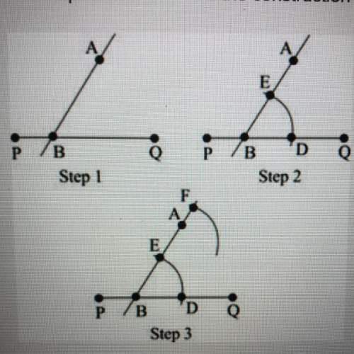 The steps below describe the construction of a line ag that is parallel to segment pq and passes thr