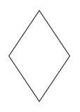Identify the shape. the shape is a diamond a. rectangle b. trapezoid c. rhombus d. squar