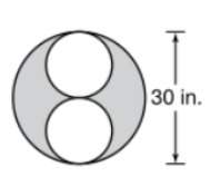 Two flat, circular plates are placed on a circular tabletop. the diameter of each plate is equal to