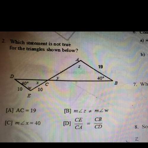 Which statement is not true for the triangle shown below