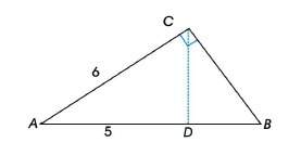 What is the length of the hypotenuse of the right triangle abc in the figure?
