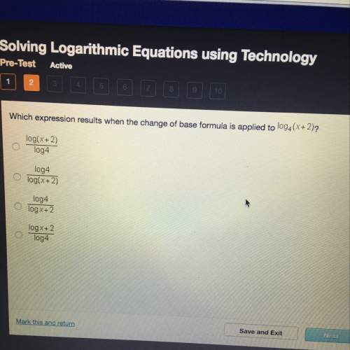 Which expression results when the change of base formula is applied to log4(x+2) ?