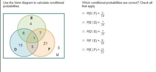 Use the venn diagram to calculate conditional probabilities. which conditional pro