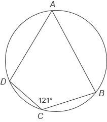 Quadrilateral abcd is inscribed in this circle. what is the measure of ∠a ?