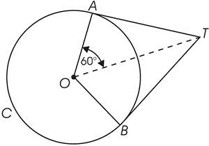 How many radians are contained in the angle aot in the figure? round your answer to three decimal p