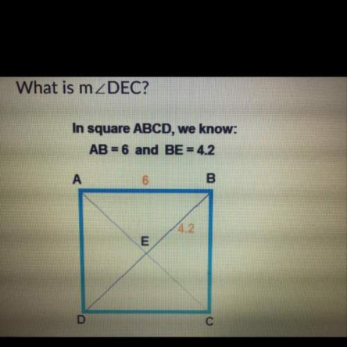 What is m 2dec?  in square abcd, we know:  ab = 6 and be = 4.2