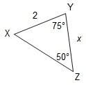 Answer  law of sines:  which is the best approximation of the value of x? use the law