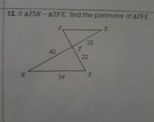 If triangle tsr is congruent to triangle tfe how do i find the perimeter of triangle tfe