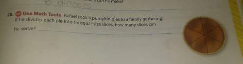 Rafael took 4 pumpkin pies to a family gathering if he divides each pie into 6 equal sized slices ho
