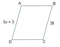 Figure abcd is a parallelogram.  what is the value of x?