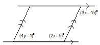 Use the marked parallel lines to find the value of y in the diagram below (1 point)  a. 19