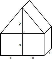 Asap what is the volume of the figure below if a = 4.4 units, b = 5.5 units, and c = 2 u