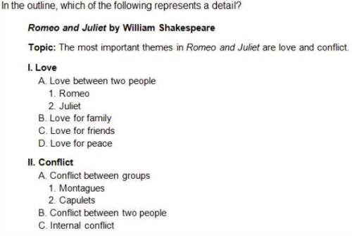 In the outline, which of the following represents a detail?  a. “conflict”
