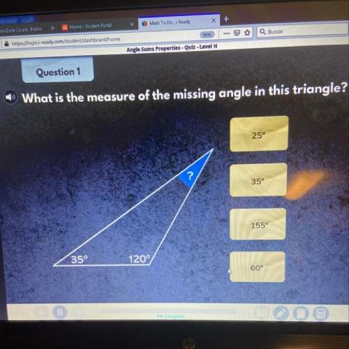 What is the measure of the missing angle in this triangle ?