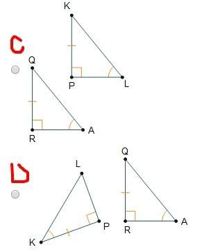 Which of these triangle pairs can be mapped to each other using a reflection and a translation?