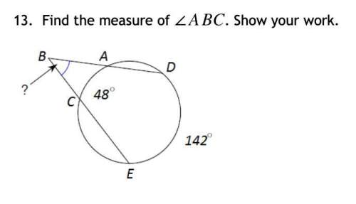 Find the measure of δabc. show your work.