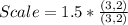 Scale = 1.5 * \frac{(3,2)}{(3,2)}