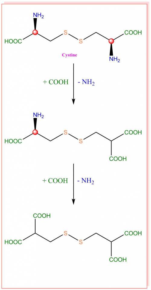 Suppose you had an organic molecule such as cystine, and you chemically removed the --nh2 group and 