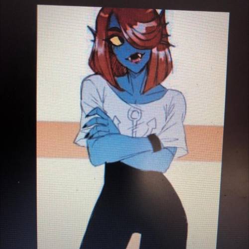 Send me a image of undyne from undertale with a short hairstyle or a mohawk