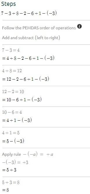7-3+8-2-6+) i need  solving this math problem