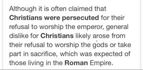 Why did the romans persecute the christians