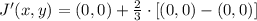 J'(x,y) = (0,0) +\frac{2}{3}\cdot [(0,0)-(0,0)]