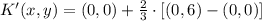 K'(x,y) = (0,0)+\frac{2}{3}\cdot [(0,6)-(0,0)]