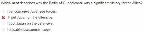 Which best describes why the Battle of Guadalcanal was a significant victory for the Allies?

O It e