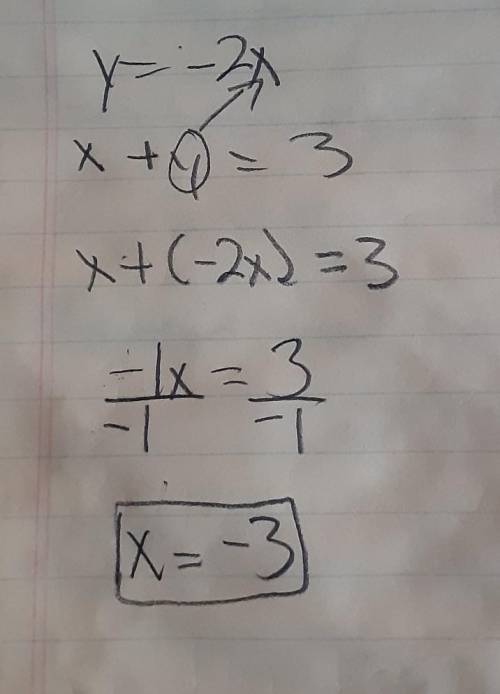 Find the value of x that solves the system shown below. show the work that leads to your answer.