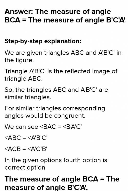 HEL IF U HAVE DONE THIS ASSIGNMENT B4

Triangle ABC is transformed to triangle A′ B′ C′, as shown be