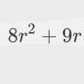 Simplify the expression:
5r+8r2+8r–4r