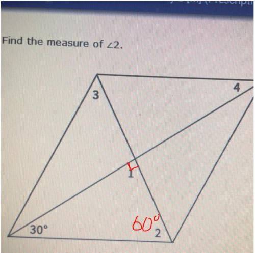 1. Find the measure of <2