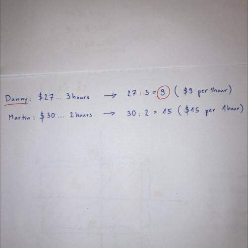 Danny charges $27 for 3 hours of swimming lessons, Martin charges $30 for 2 hours of swimming lesson