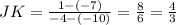 JK = \frac{1-(-7)}{-4-(-10)} = \frac{8}{6} = \frac{4}{3}