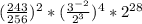 (\frac{243}{256})^{2}*(\frac{3^{-2}}{2^{3}})^{4}*2^{28}