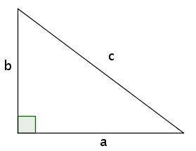 A right triangle is shown. One leg is labeled 5 and the other is labeled 13. A right angles is label