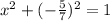x^2 + (-\frac{5}{7})^2 = 1