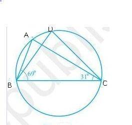 In the below figure angle abc is 69 degree, angle acb is 31 degree so find the angle bdc