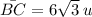 \bar{BC}=6\sqrt{3} \: u