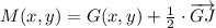 M(x,y) = G(x,y) + \frac{1}{2}\cdot \overrightarrow {GJ}