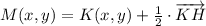 M(x,y) = K(x,y) +\frac{1}{2}\cdot \overrightarrow{KH}