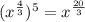 (x^{\frac{4}{3}})^5=x^{\frac{20}{3}}