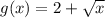 g(x) = 2 + \sqrt x