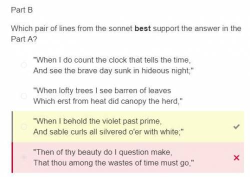 GIVEING POINTS Read the sonnet

Part A
Sonnet XII
What can be inferred from Shakespeare's Sonnet XI